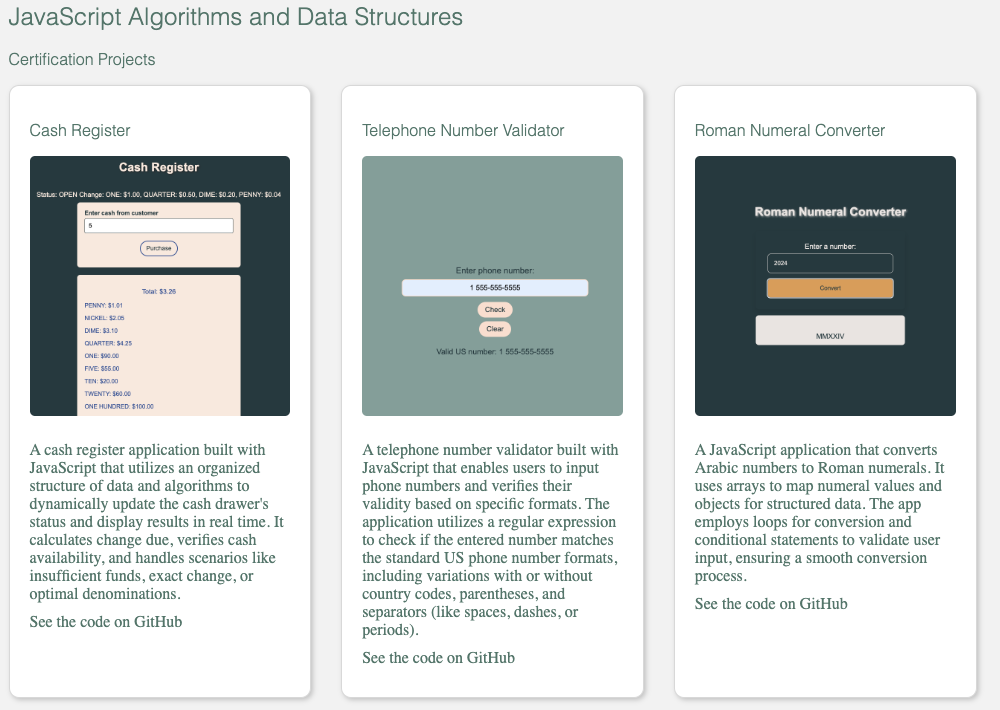 freeCodeCamp Projects Screenshot