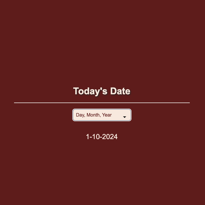 Screenshot of date formatter